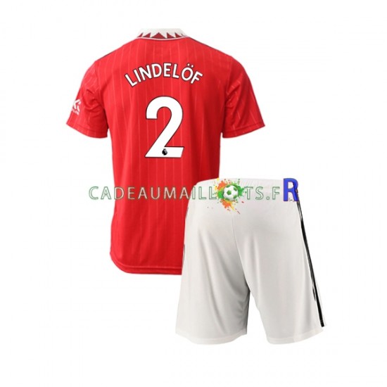 Manchester United Maillot avec flocage Victor Lindelof 2 Domicile 2022-2023 ,Tenue Enfant MC