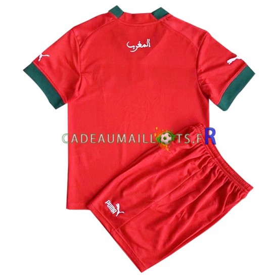 Maroc Maillot avec flocage Domicile Coupe du Monde 2022 ,Tenue Enfant MC