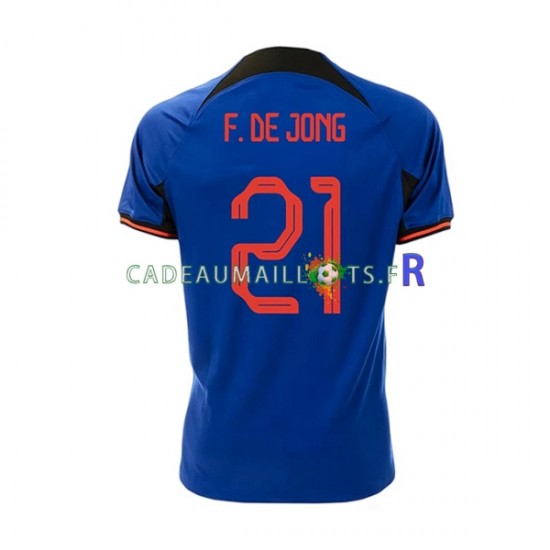 Pays-Bas Maillot avec flocage Frenkie de Jong 21 Extérieur Coupe du Monde 2022 ,Homme MC