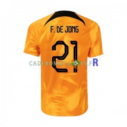 Pays-Bas Maillot avec flocage Frenkie de Jong 21 Domicile Coupe du Monde 2022 ,Homme MC