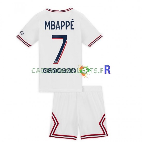 Paris Saint-Germain Maillot avec flocage Mbappé Kylian 7 4ème 2021-2022 ,Tenue Enfant MC