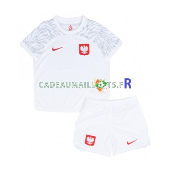 Pologne Maillot avec flocage Domicile Coupe du Monde 2022 ,Tenue Enfant MC