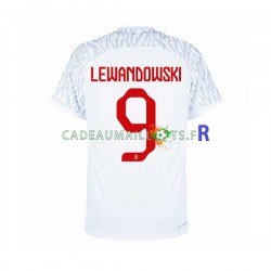 Pologne Maillot avec flocage Lewandowski 9 Domicile Coupe du Monde 2022 ,Homme MC
