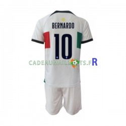 Portugal Maillot avec flocage Bernardo 10 Extérieur Coupe du Monde 2022 ,Tenue Enfant MC