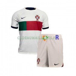 Portugal Maillot avec flocage Extérieur Coupe du Monde 2022 ,Tenue Enfant MC