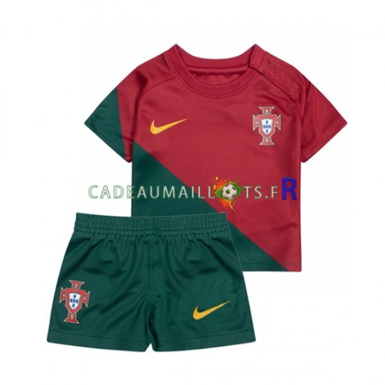 Portugal Maillot avec flocage Domicile Coupe du Monde 2022 ,Tenue Enfant MC