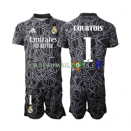 Real Madrid Maillot avec flocage Courtois 1 Gardien Extérieur 2022-2023 ,Tenue Enfant MC