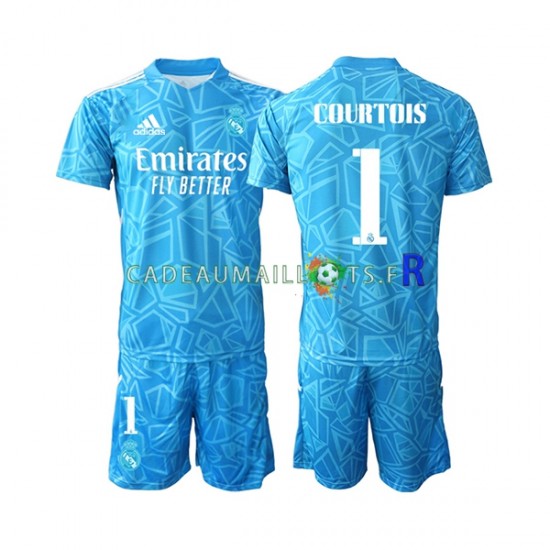 Real Madrid Maillot avec flocage Courtois 1 Gardien Domicile 2022-2023 ,Tenue Enfant MC