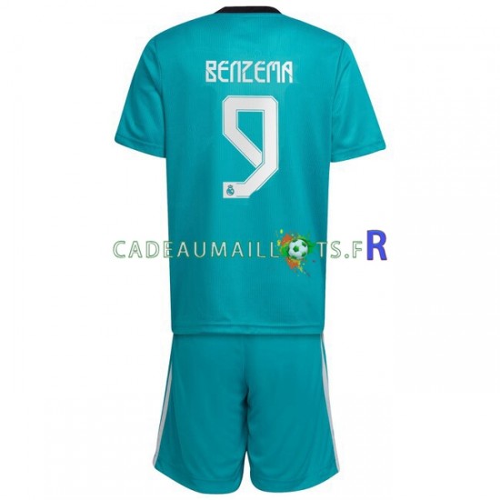 Real Madrid Maillot avec flocage Karim Benzema 9 3ème 2021-2022 ,Tenue Enfant MC