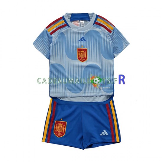 Espagne Maillot avec flocage Extérieur Coupe du Monde 2022 ,Tenue Enfant MC