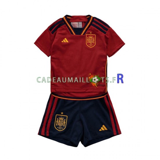 Espagne Maillot avec flocage Domicile Coupe du Monde 2022 ,Tenue Enfant MC