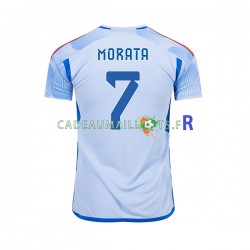 Espagne Maillot avec flocage MORATA 7 Extérieur Coupe du Monde 2022 ,Homme MC
