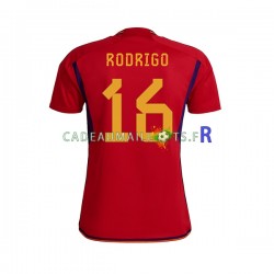 Espagne Maillot avec flocage RODRIGO 16 Domicile Coupe du Monde 2022 ,Homme MC