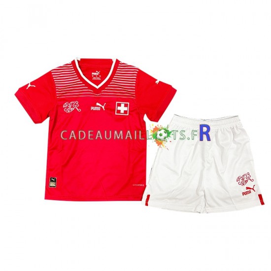 Suisse Maillot avec flocage Domicile Coupe du Monde 2022 ,Tenue Enfant MC