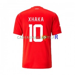 Suisse Maillot avec flocage Xhaka 10 Domicile Coupe du Monde 2022 ,Homme MC