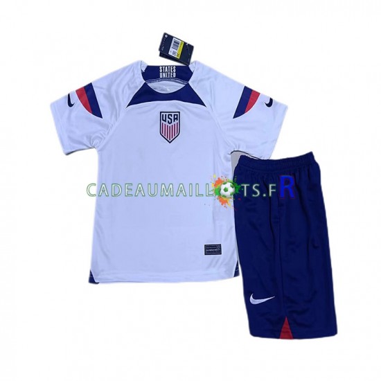 États-Unis Maillot avec flocage Domicile Coupe du Monde 2022 ,Tenue Enfant MC