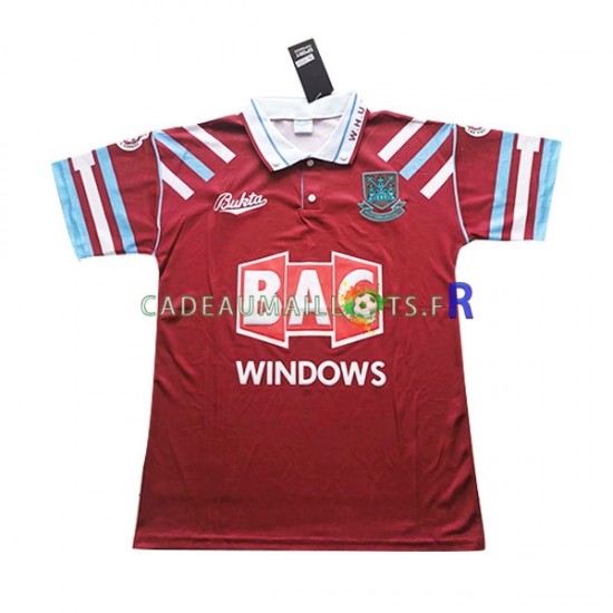 West Ham United Maillot avec flocage Rétro Domicile 1991-1992 ,Homme MC